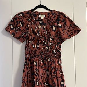 EUC Anthropologie Somerset dress in leopard print